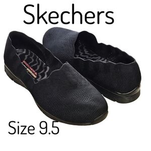 Skechers Black Knit Slip-On Sneakers Size 9.5W